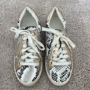 Snake Skin and Gold Sneakers